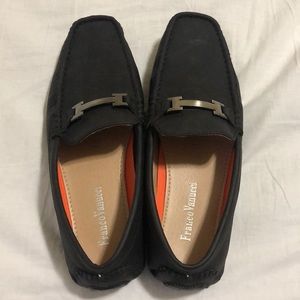 FRANCO VANUCCI MENS BLACK LOAFERS